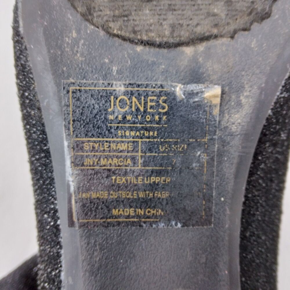 Jones New York Marcia Black Glitter Ankle Boots Witchcore Womens Size 7 - Picture 13 of 14